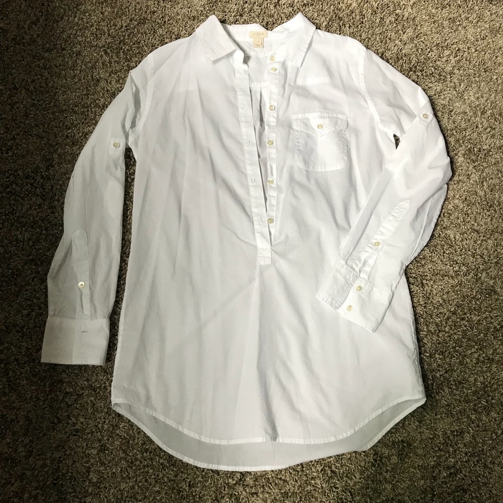 White button up swimsuit coverup